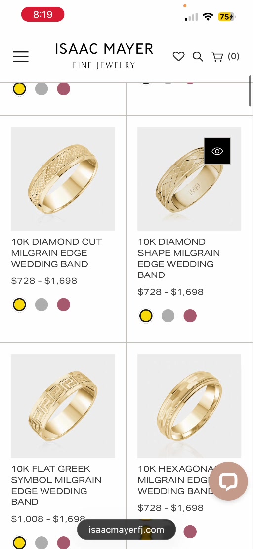 Alliance taille diamant · milgrain